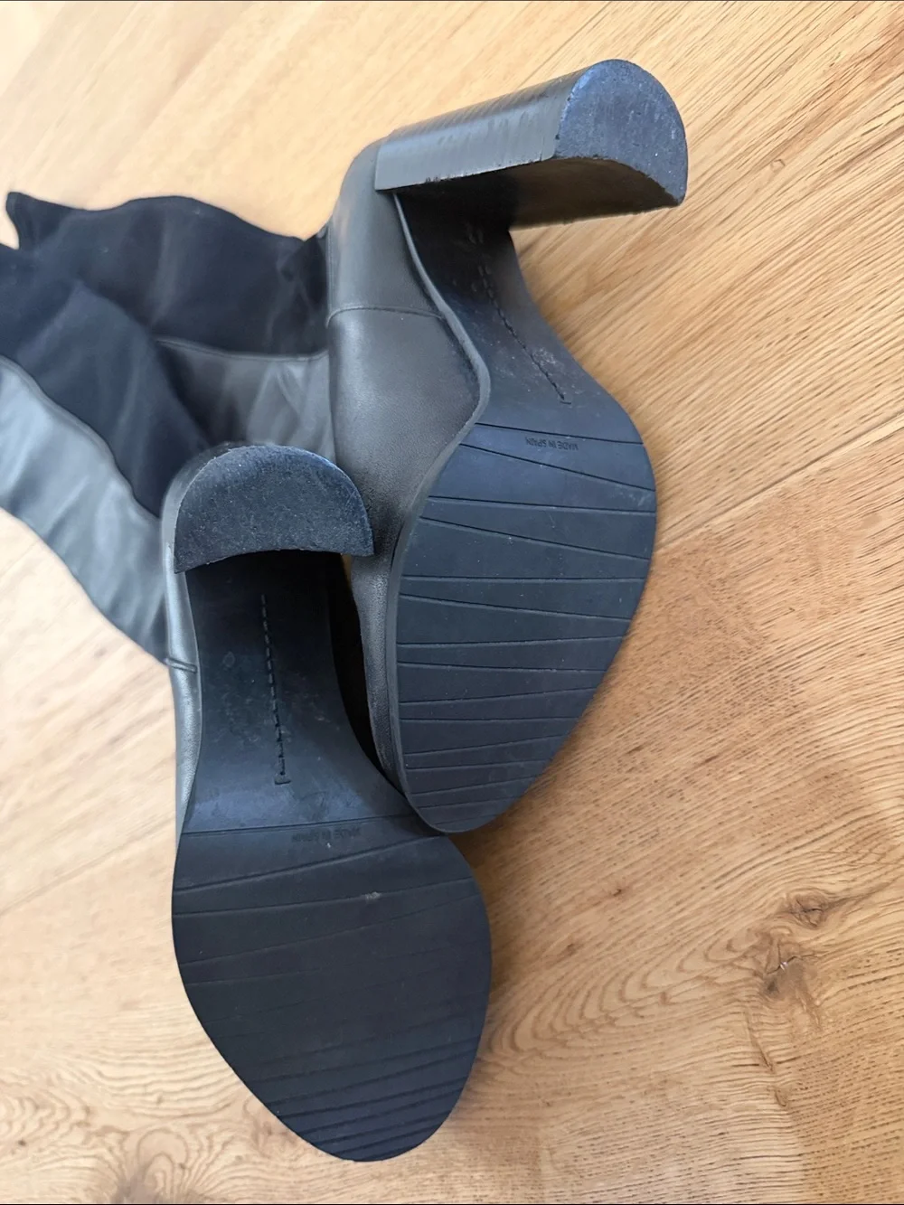 Stuart Weitzman Black Over-the-Knee Block Heel Boots